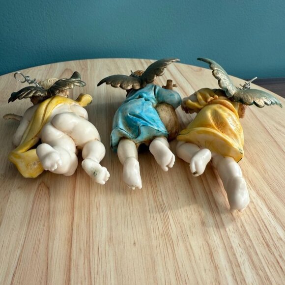 3 Vintage Fontanini Lello Simonelli Musical Cherub Angels Ornaments Italy - Picture 8 of 14